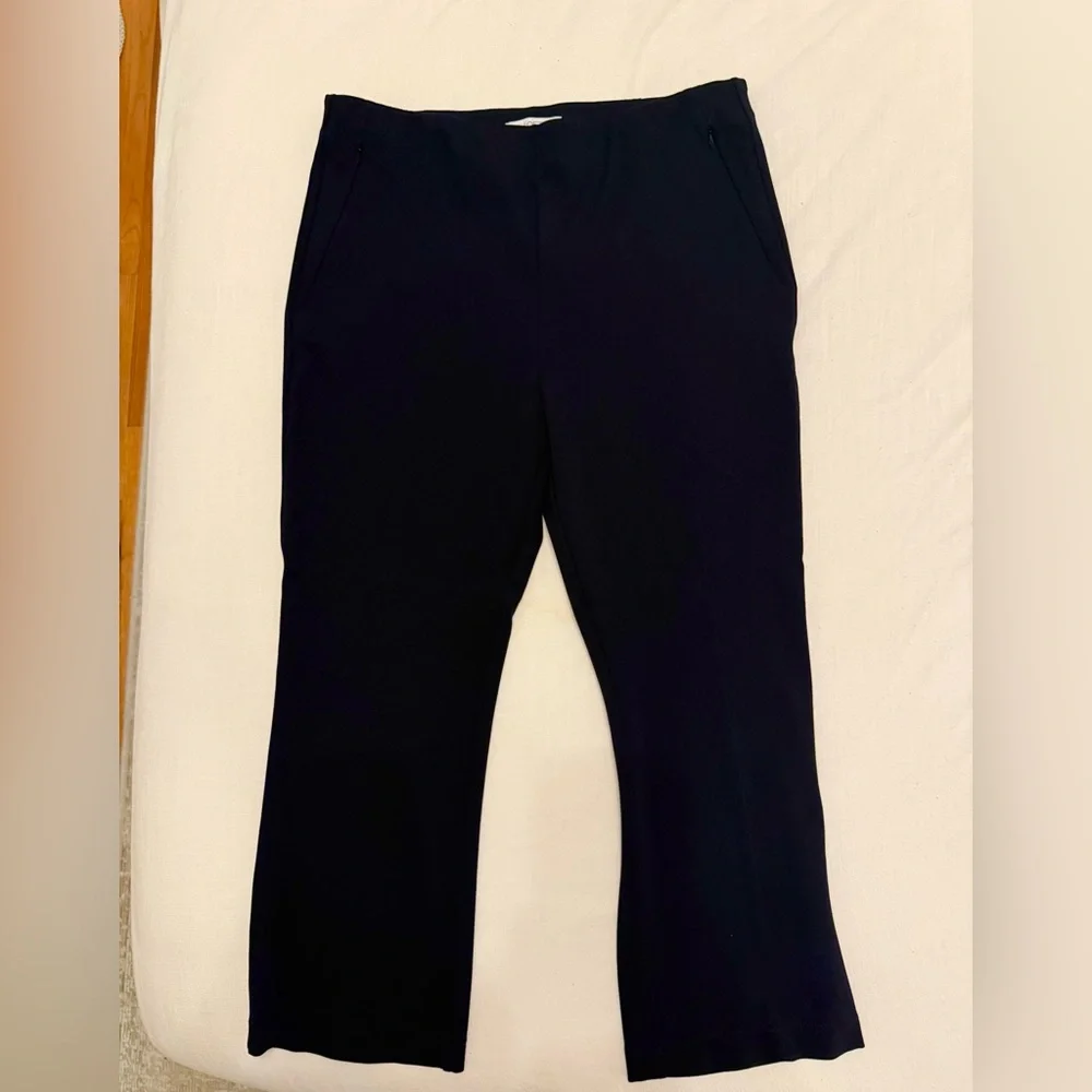 Like New LOFT Black Ponte Straight Pants with front seam, size XL - Picture 4 of 6